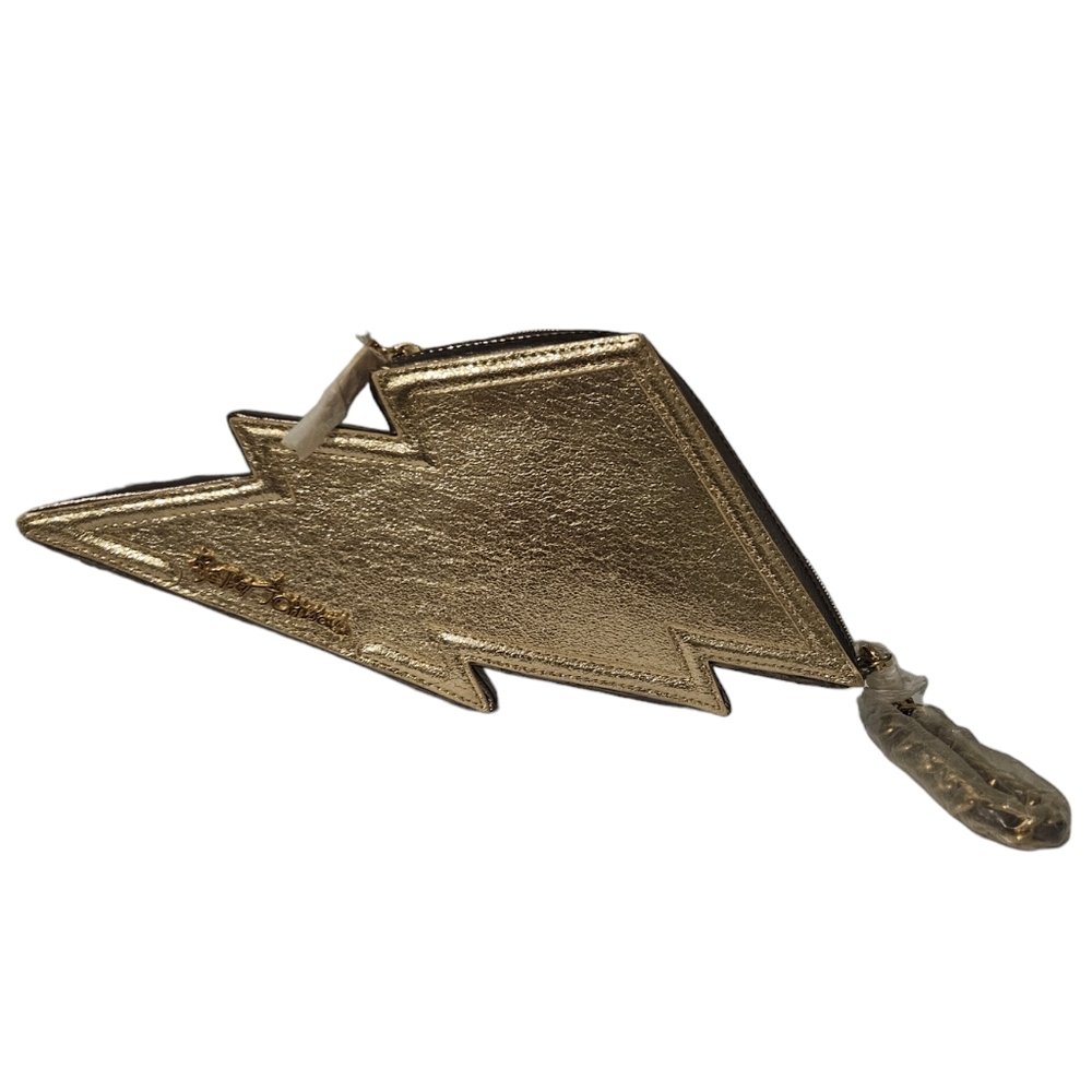 RARE Betsey Johnson Gold Lightning Bolt Wristlet NWT